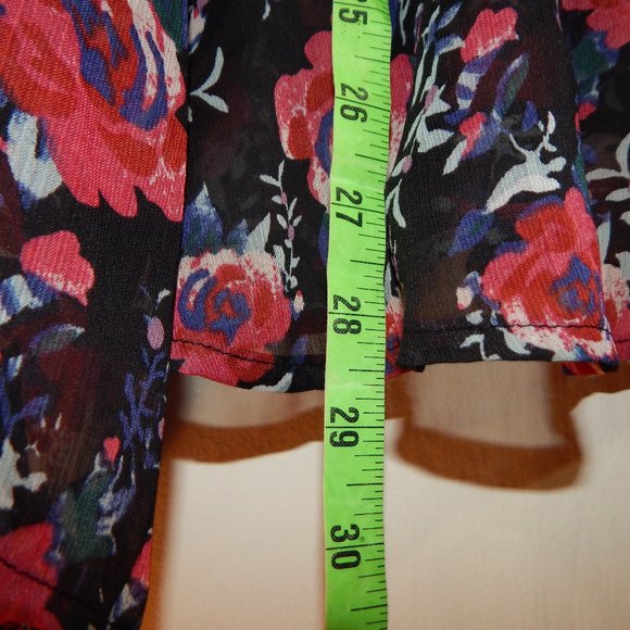 New York & Company Sheer Floral Print Blouse - Picture 9 of 9